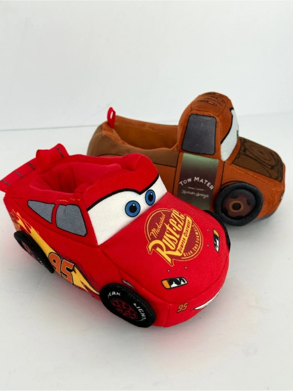 Disney Pixar Cars Lightning McQueen and Mater Plush Toddler House Slippers